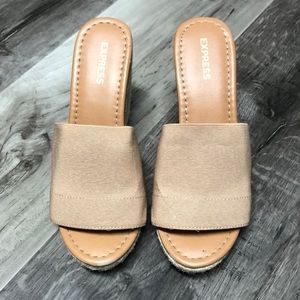 Brown espadrille heels/sandal from express